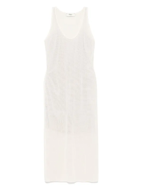 FENDI Sleeveless Midi Dress Neutrals FARFETCH PH