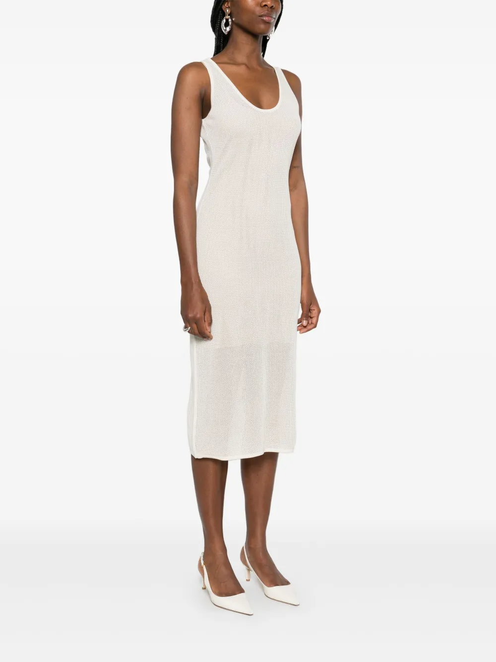 FENDI Mouwloze midi-jurk Beige
