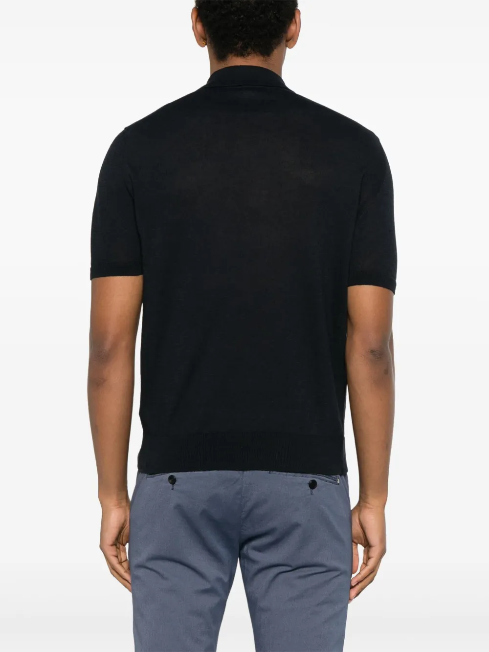 Drumohr Gebreid poloshirt Blauw