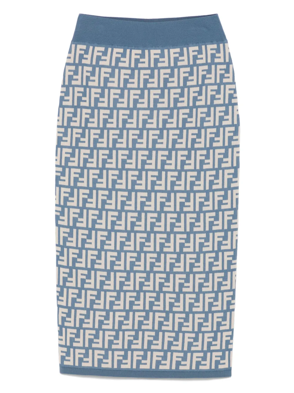 FENDI Midi-rok met FF-jacquard Blauw