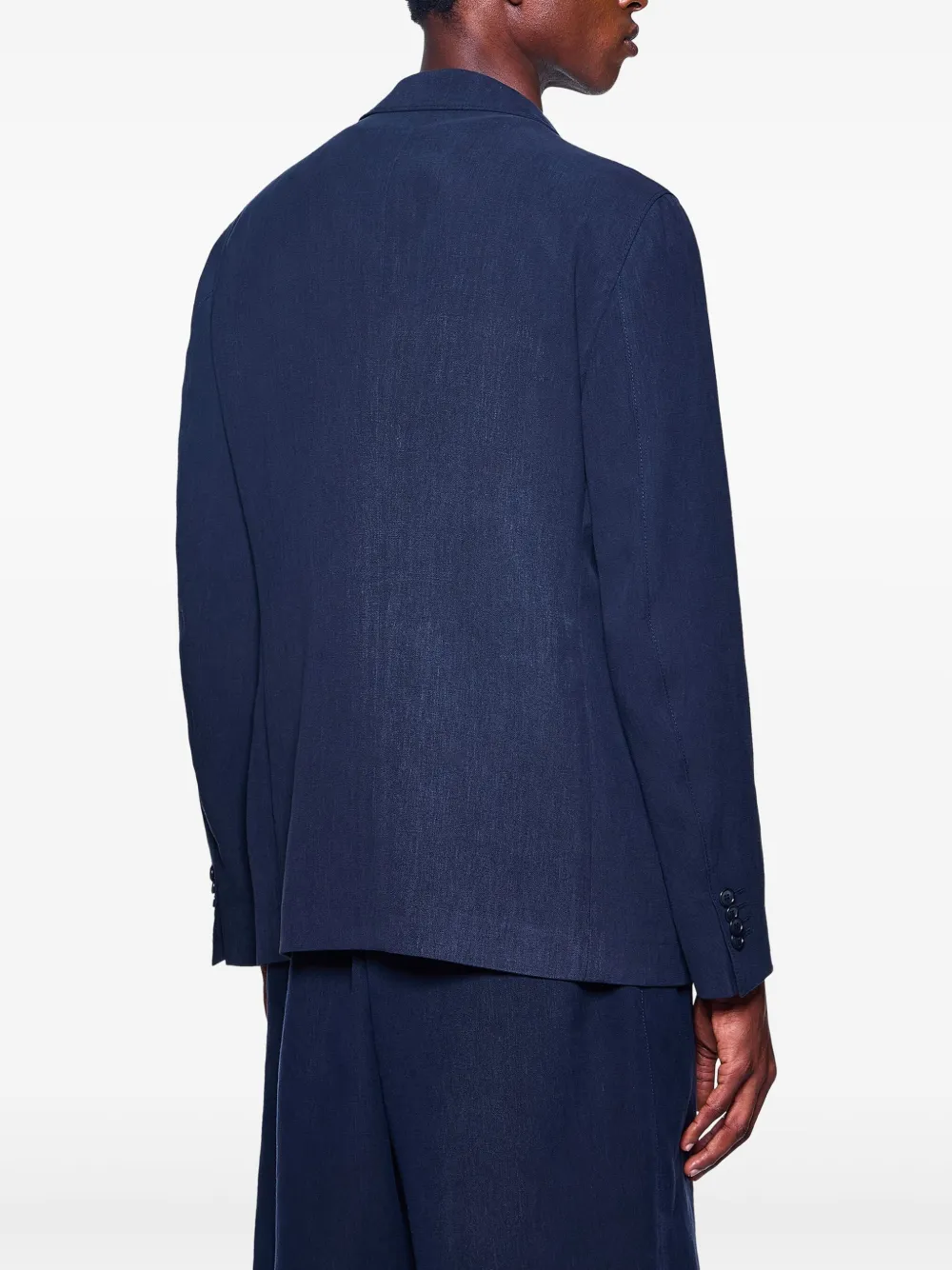 Giorgio Armani Linnen blazer Blauw