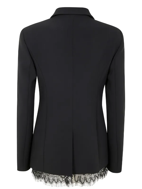 blugirl ブルーガールジョーゼット　ジャケット　ブラック　イタリア製　38 Blugirl lace-detail Blazer | Black | FARFETCH JO