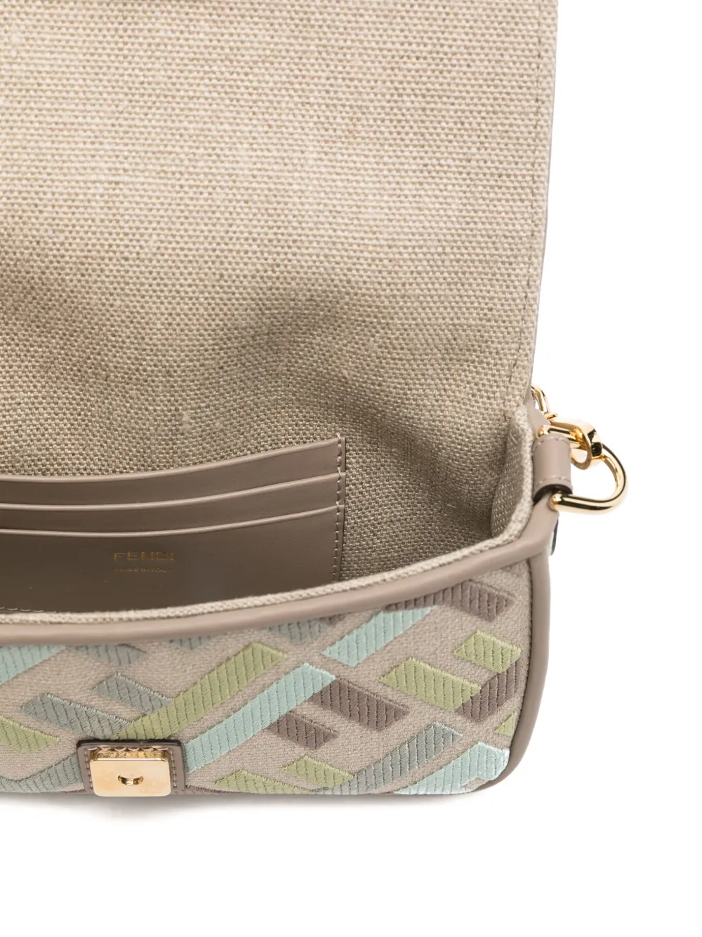 FENDI Baguette leren crossbodytas Beige