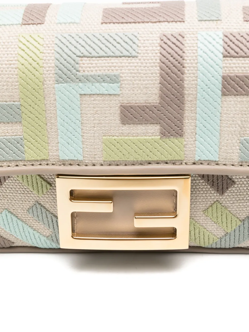 FENDI Baguette leren crossbodytas Beige