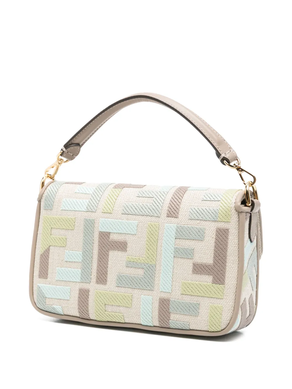 FENDI Baguette leren crossbodytas Beige