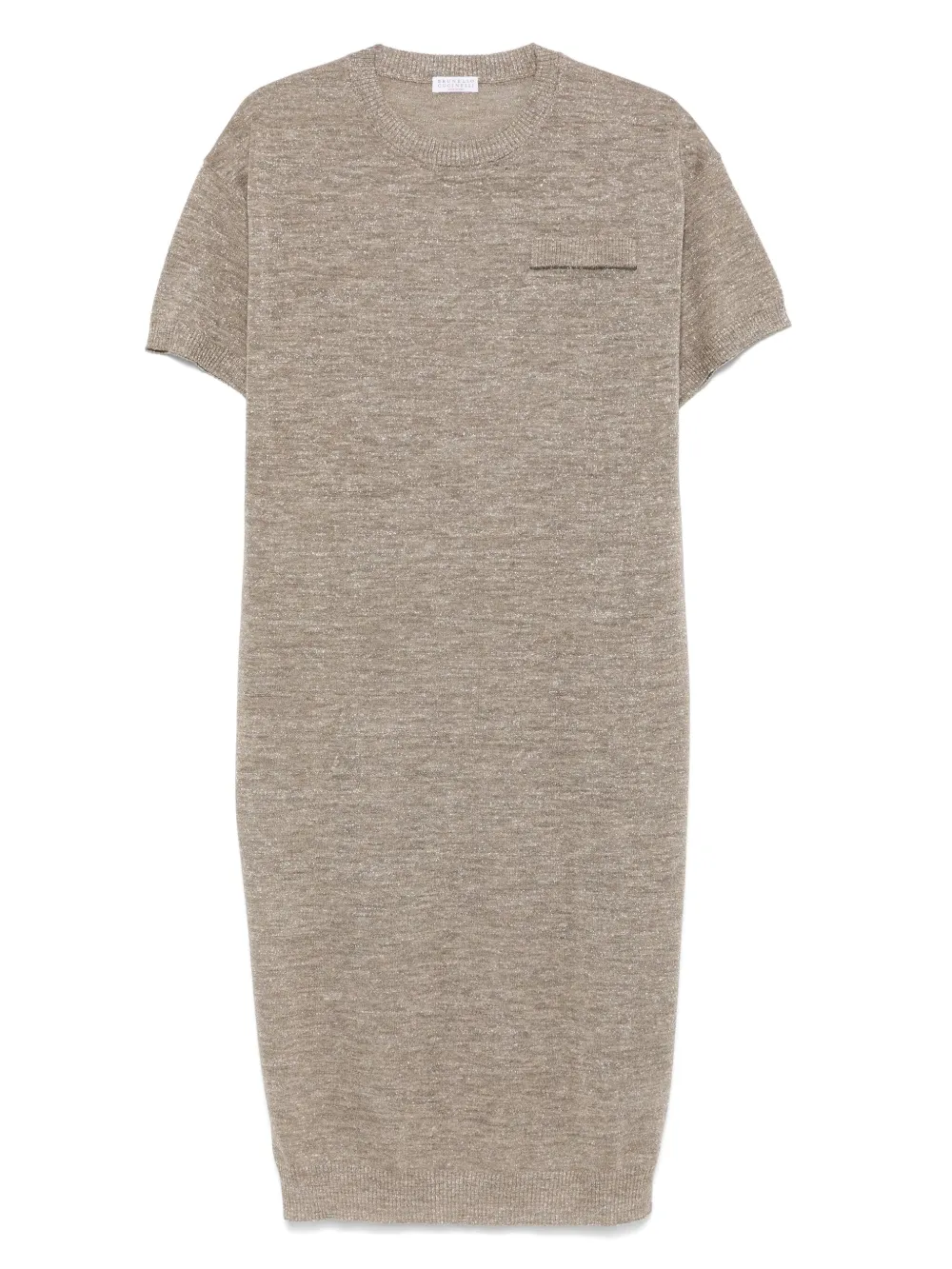 Brunello Cucinelli Gebreide midi-jurk Bruin