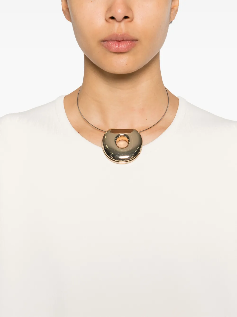 Jil Sander Gebreid T-shirt Beige