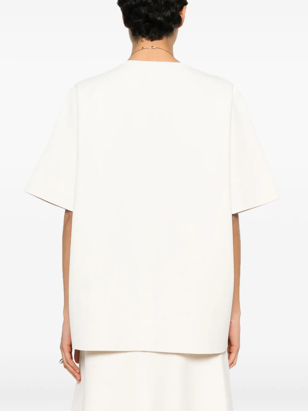 Jil Sander Gebreid T-shirt Beige
