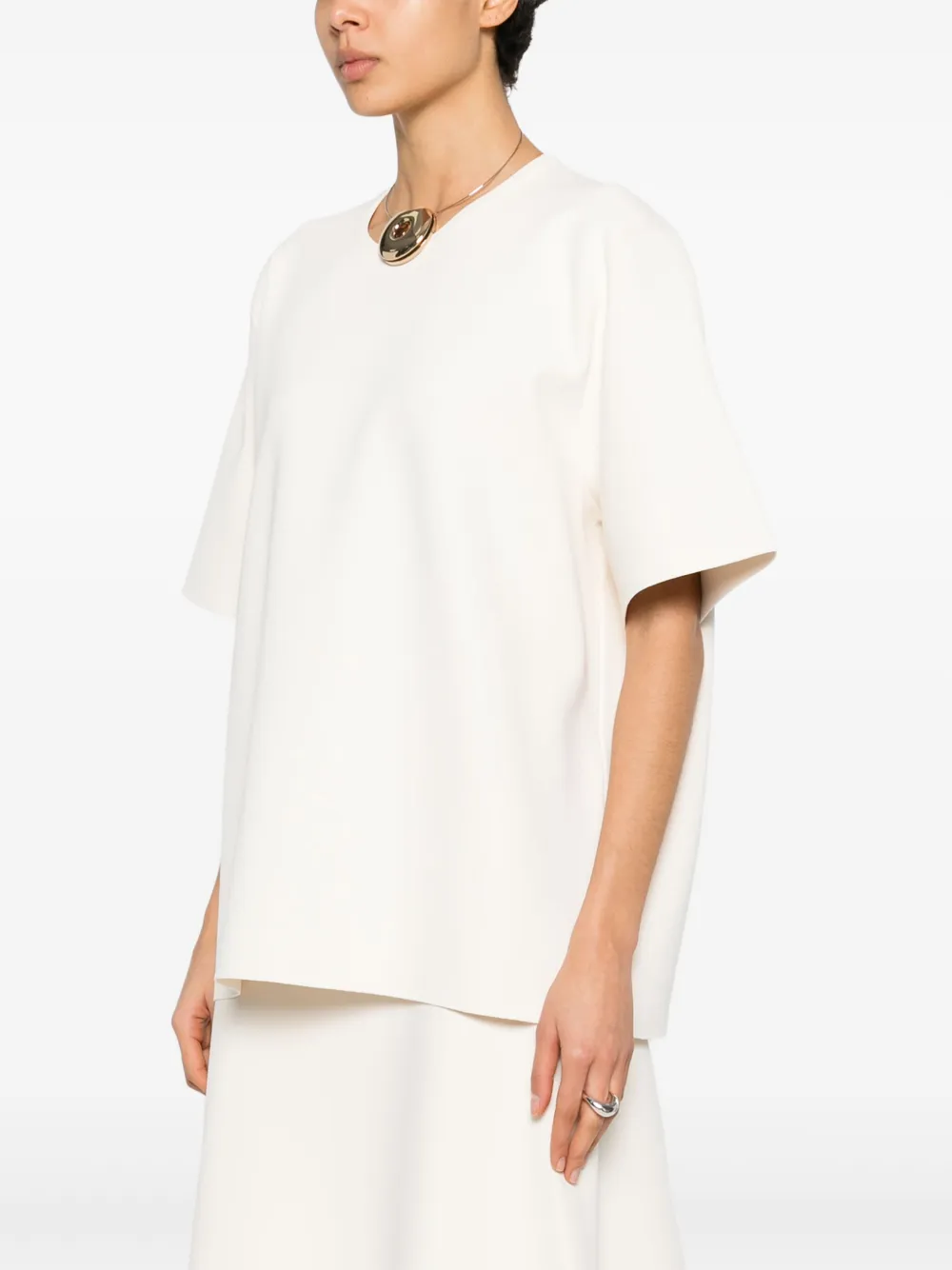 Jil Sander Gebreid T-shirt Beige