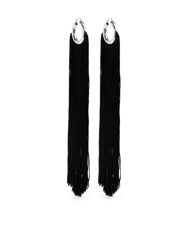 Jil Sander Fringed Earrings in Silver