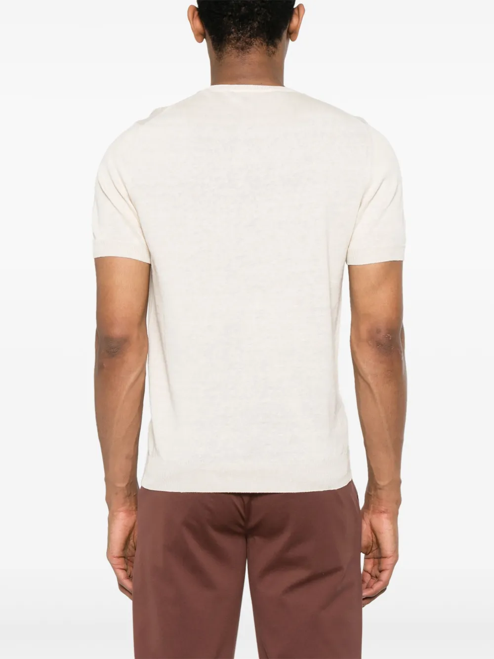 Shop Tagliatore Knitted T-shirt In Neutrals