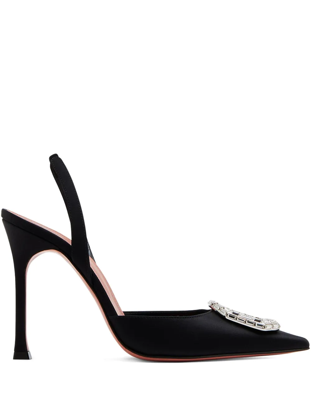 Amina Muaddi 90mm Camelia slingback pumps Black