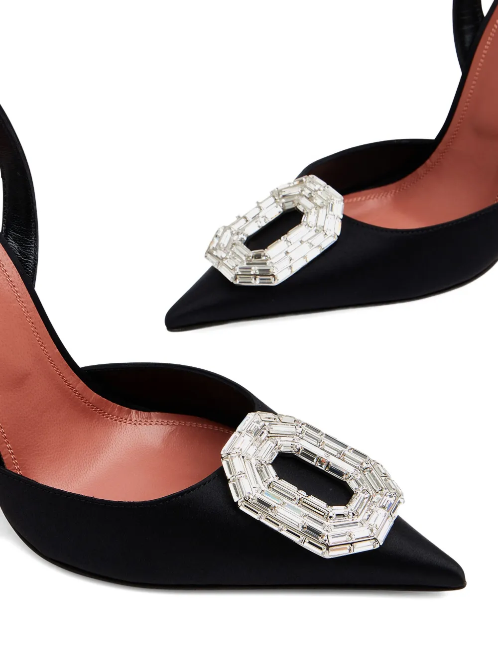 Amina Muaddi 90mm Camelia slingback pumps Black