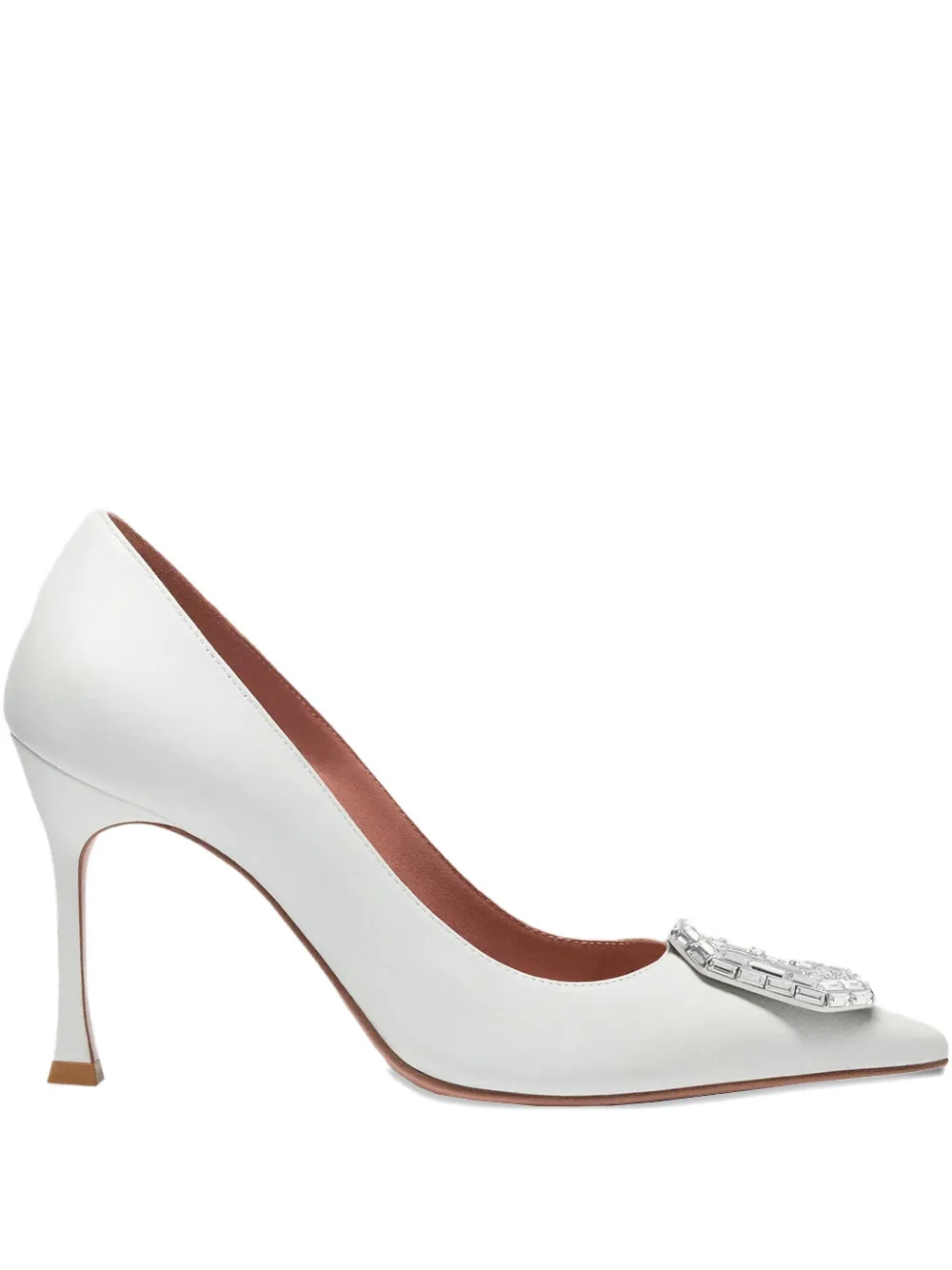 Amina Muaddi 90mm Camelia pumps - ホワイト Amina Muaddi 90mm Camelia pumps - ホワイト