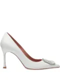 Amina Muaddi 90mm Camelia pumps - White