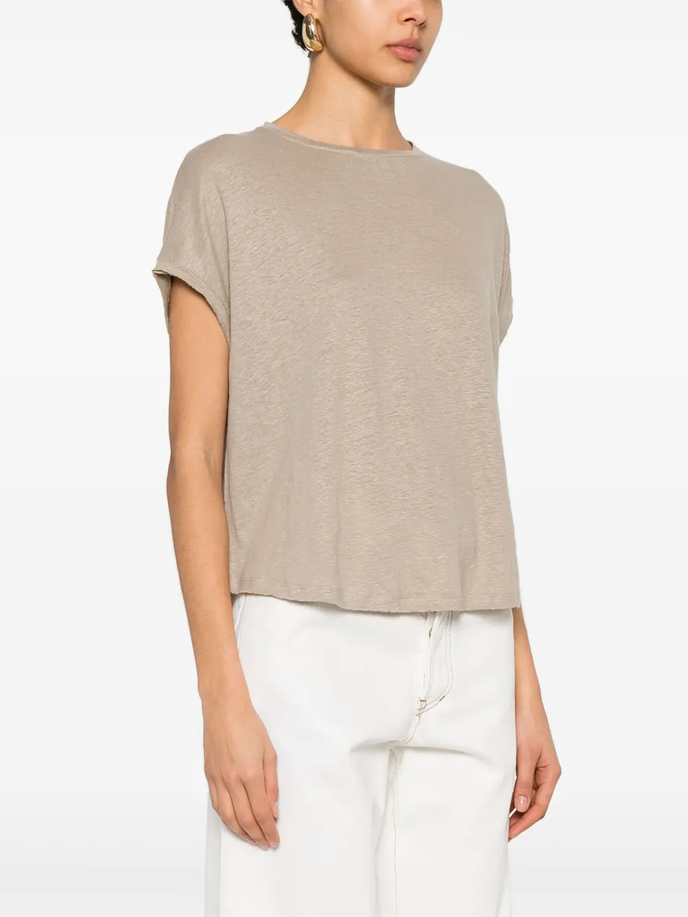 Majestic Filatures Gerafelde top Beige
