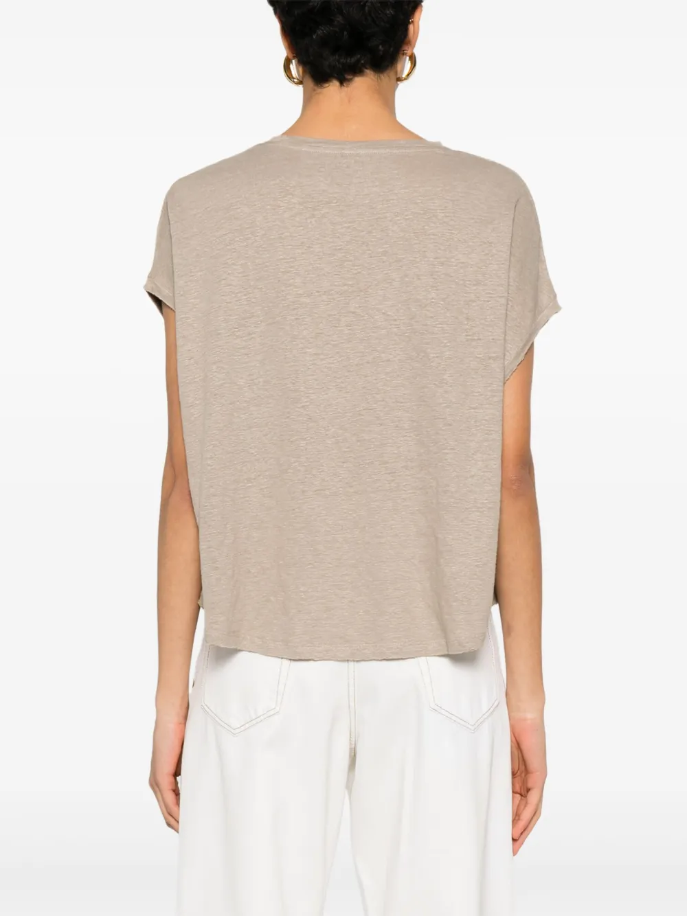Majestic Filatures Gerafelde top Beige