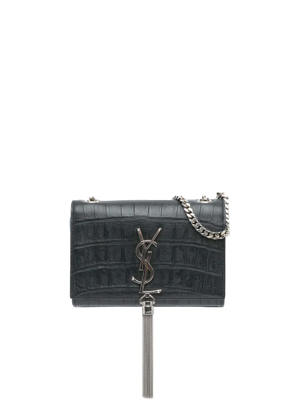 Saint Laurent Pre-Owned 2014 Mini Croc Embossed Kate Tassel crossbody bag | Black | Image 1