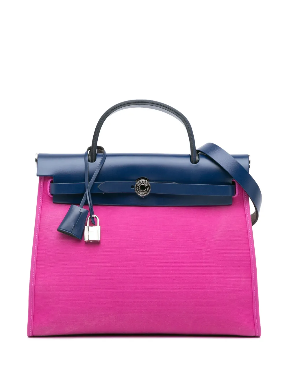 Hermès Pre-Owned 2018 トワル エールバッグ ジップ 31 サッチェルバッグ - ブルー Hermès Pre-Owned 2018 トワル エールバッグ ジップ 31 サッチェルバッグ - ブルー