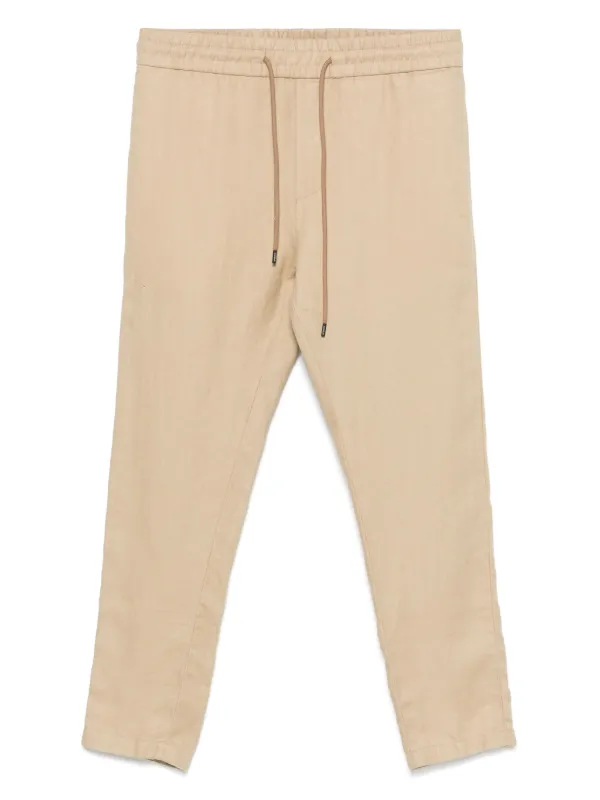 DONDUP Linen Trousers Neutrals FARFETCH IN