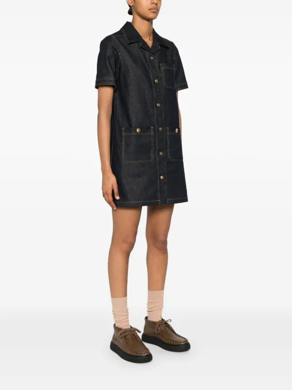 Moncler Denim Mini Dress | Blue | FARFETCH