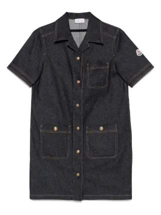 Moncler Denim Mini Dress | Blue | FARFETCH