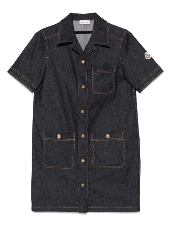 Moncler Denim Mini Dress | Blue | FARFETCH GE