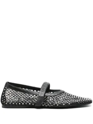 MM6 Maison Margiela Atomic Satin Ballerina Shoes | Black | FARFETCH