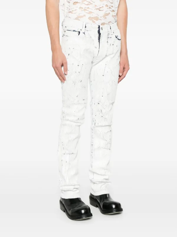 MM6 Maison Margiela cracked-effect Jeans | White | FARFETCH