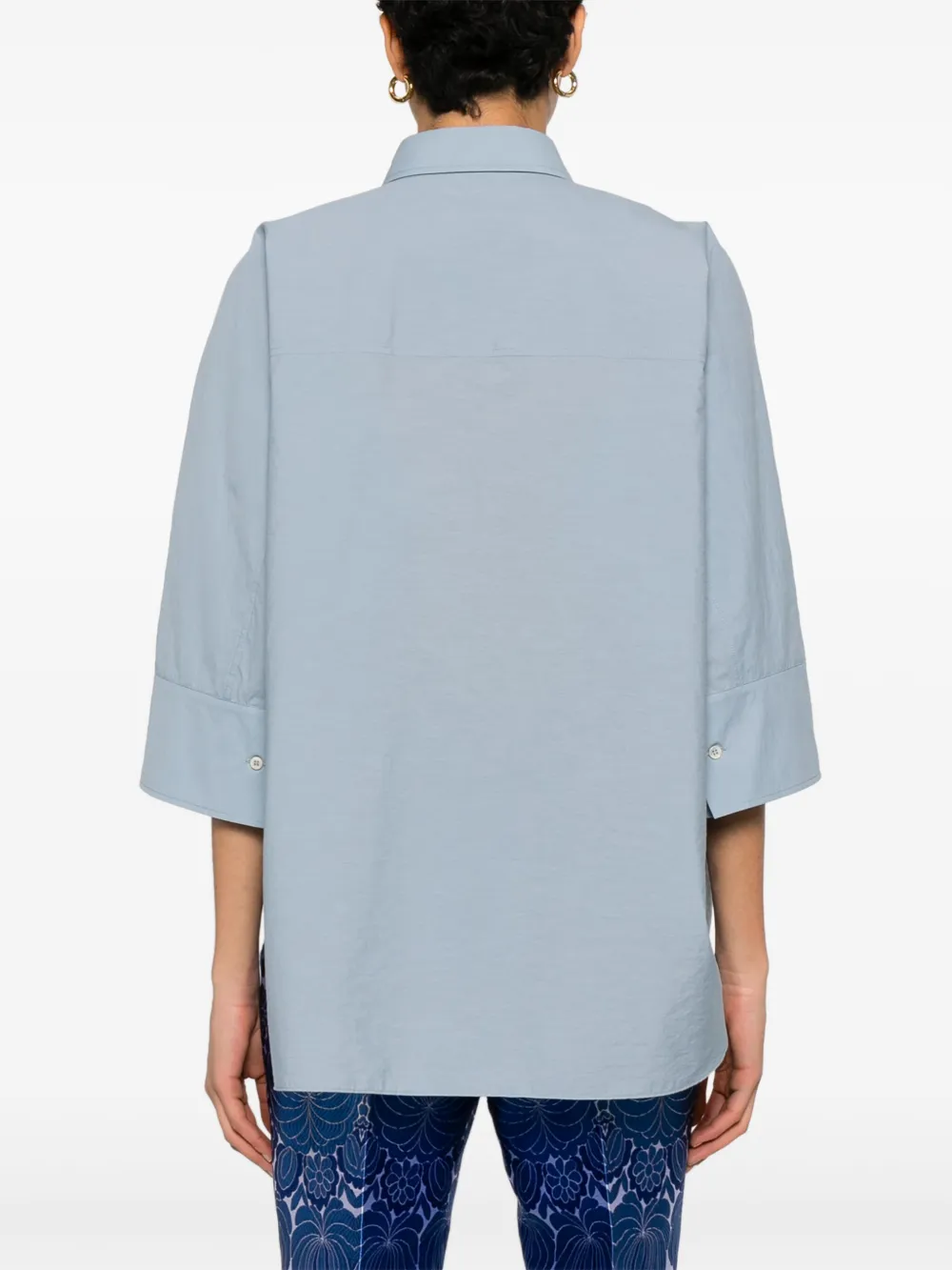 Brunello Cucinelli Blouse met bloemendetail Blauw