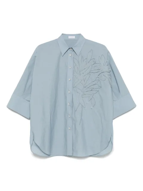 Brunello Cucinelli floral-detail shirt