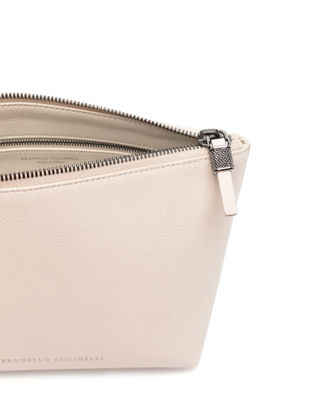 BRUNELLO CUCINELLI LEATHER GRAINED POUCH