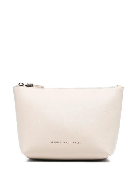 Brunello Cucinelli leather grained pouch