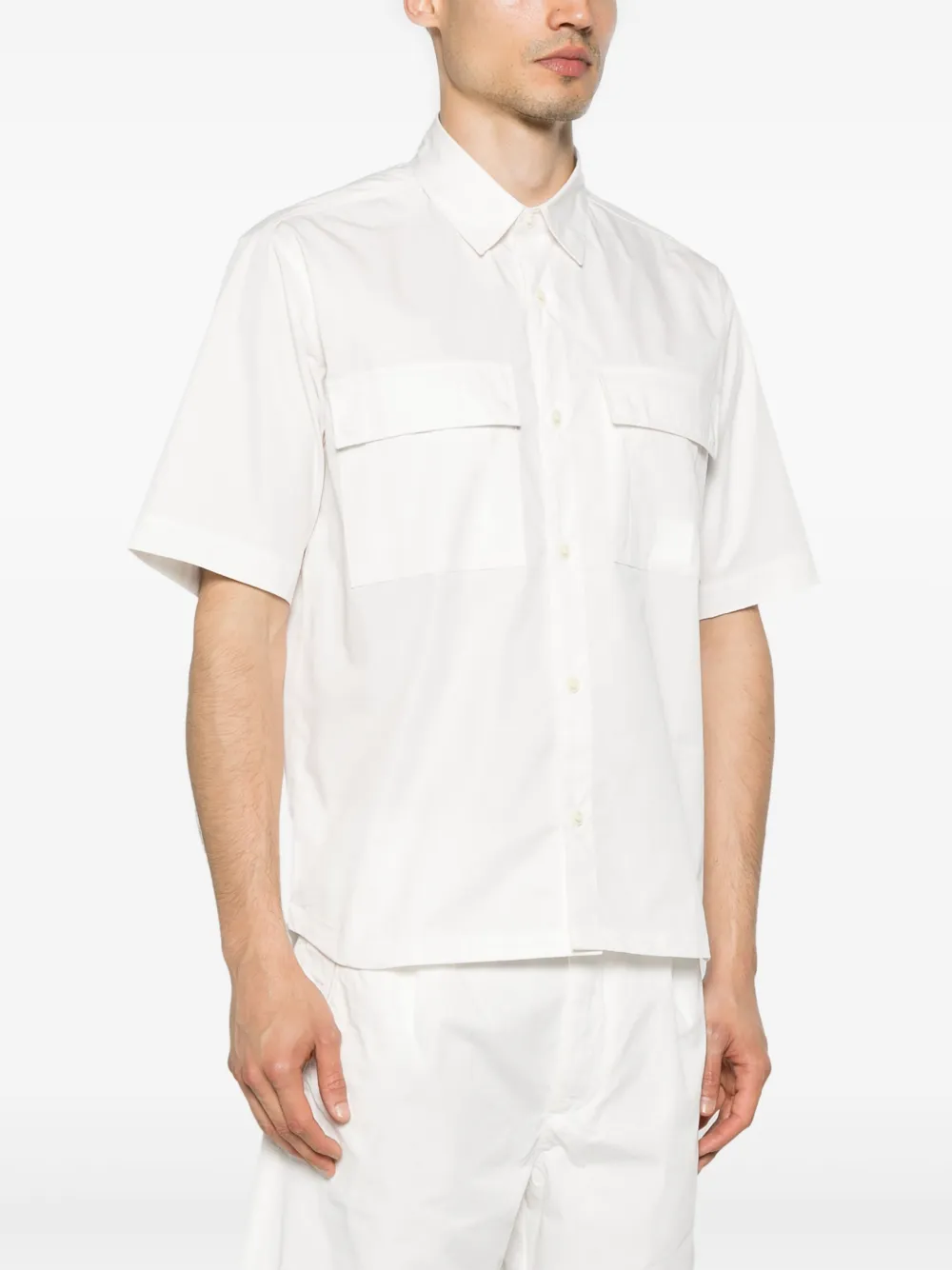 C.P. Company Gabardine overhemd met korte mouwen Wit