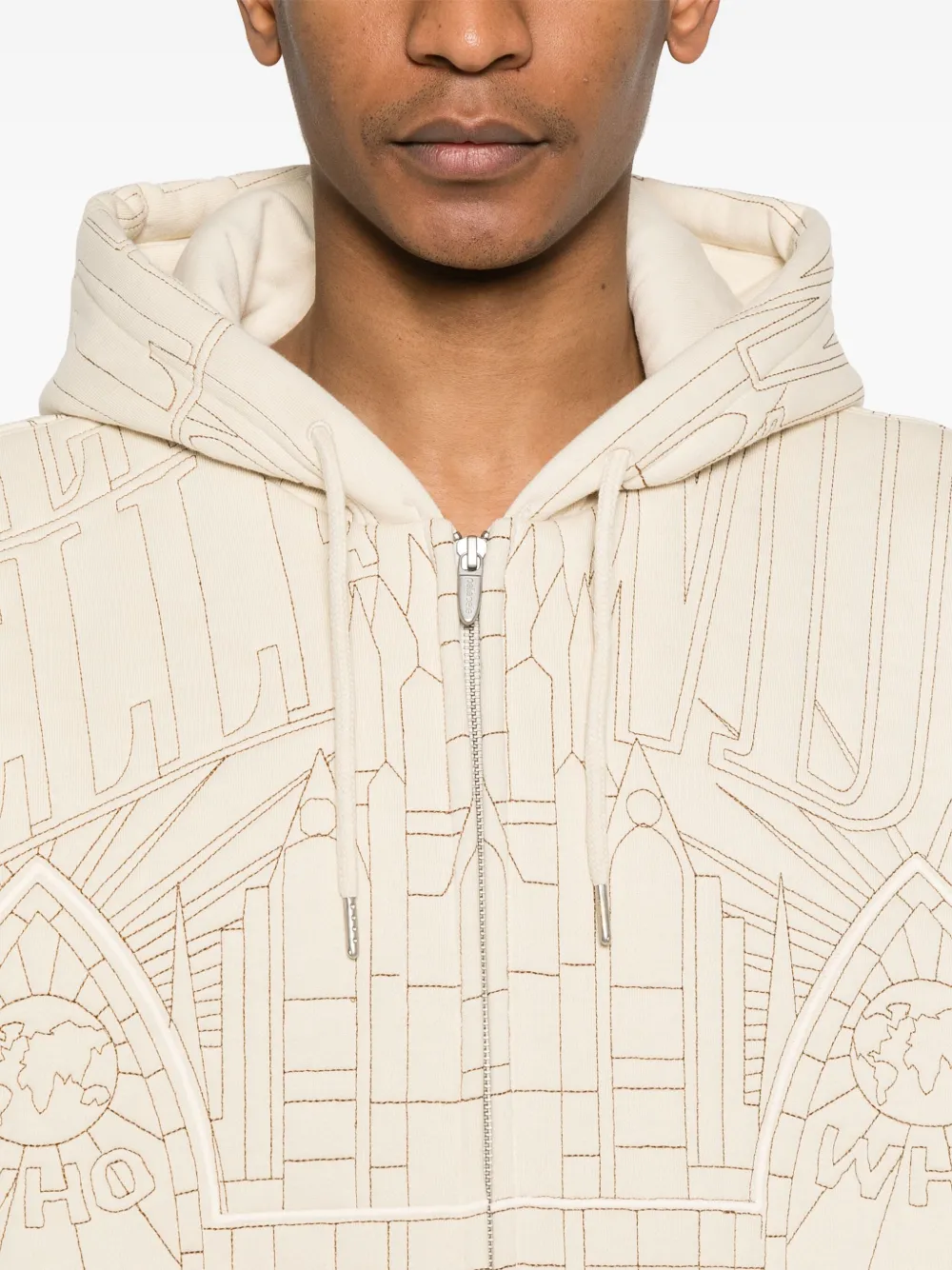 Who Decides War x Pelle Cathedral hoodie Beige