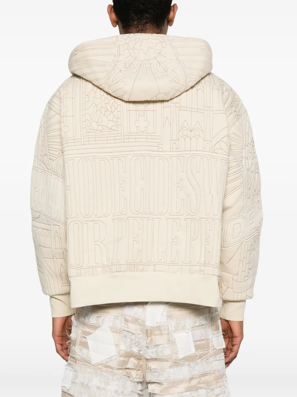Who Decides War x Pelle Cathedral hoodie Beige