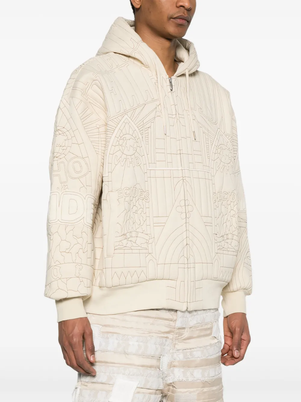 Who Decides War x Pelle Cathedral hoodie Beige