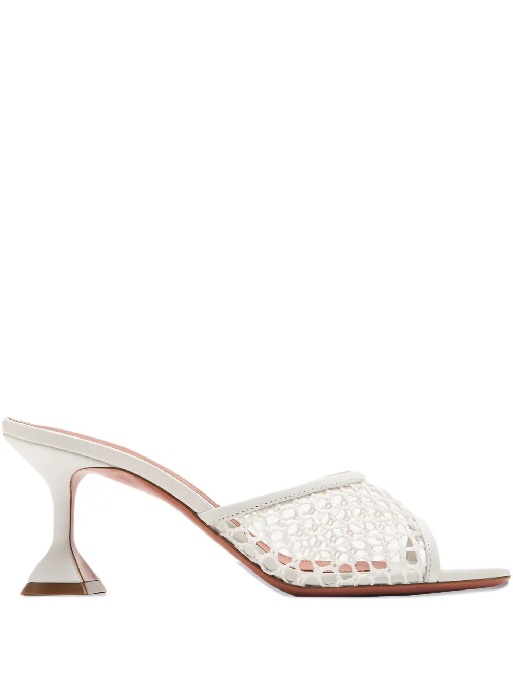 Amina Muaddi 70mm Lupita sandals White
