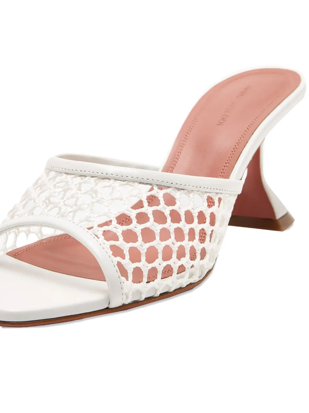 Amina Muaddi 70mm Lupita sandals White