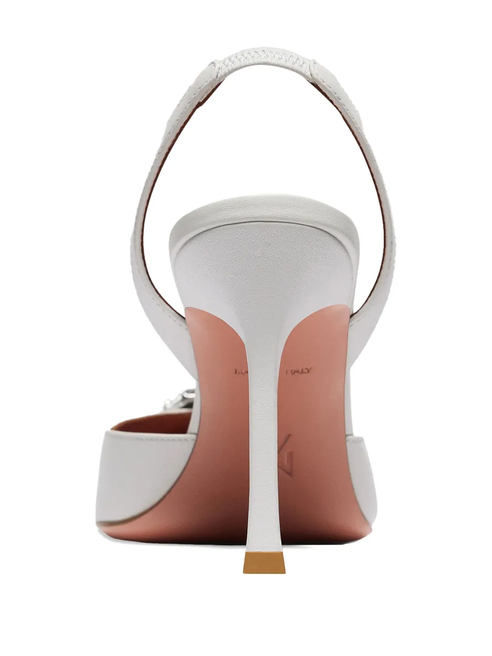 Amina Muaddi 90mm Camelia slingback pumps White