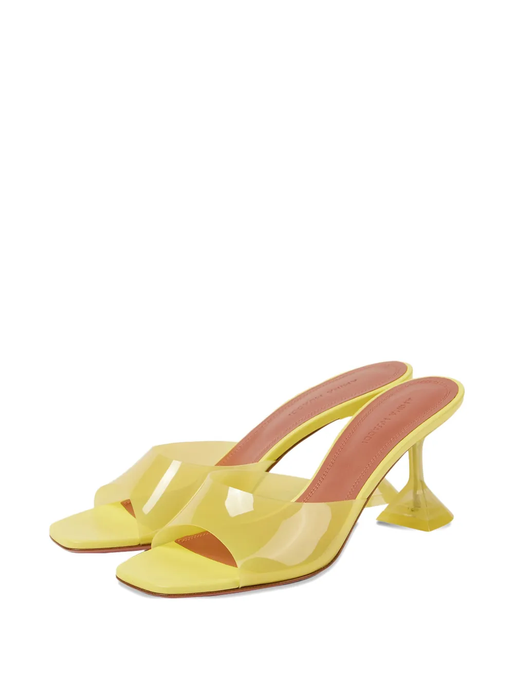 Amina Muaddi 95mm Lupita Glass sandals Yellow