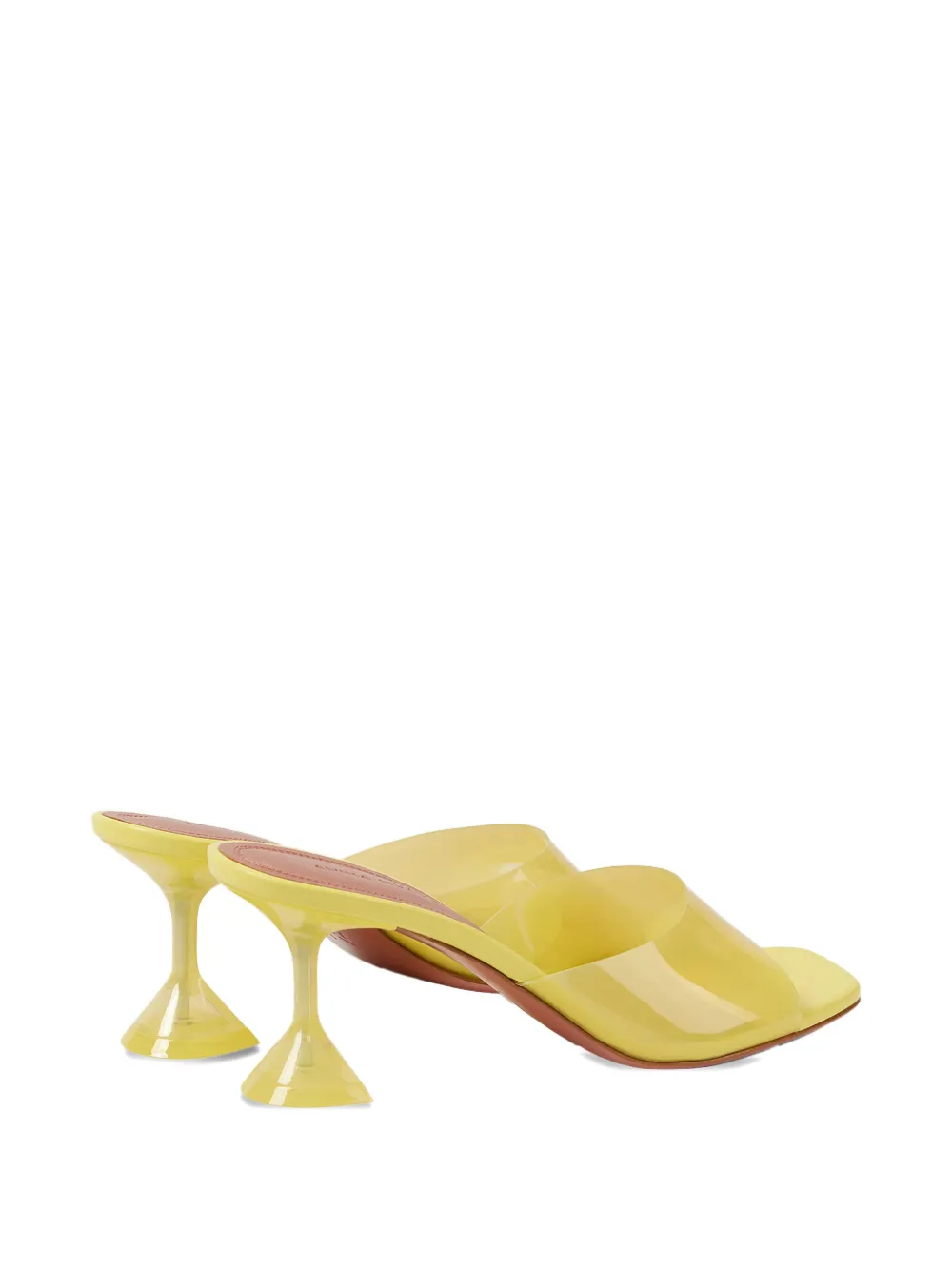 Amina Muaddi 95mm Lupita Glass sandals Yellow