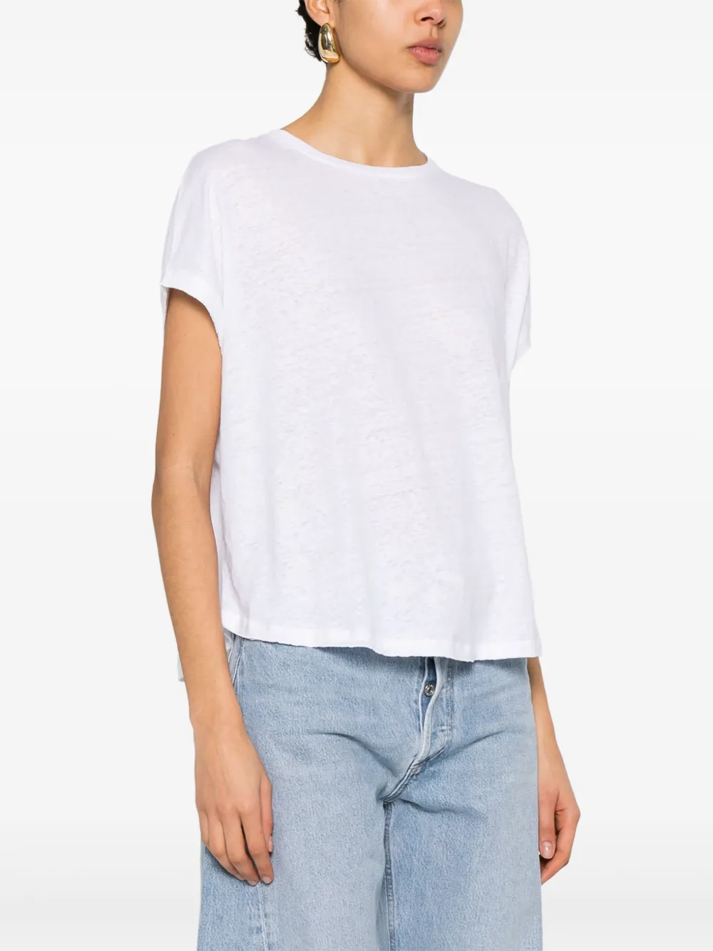 Majestic Filatures Gerafelde top Wit