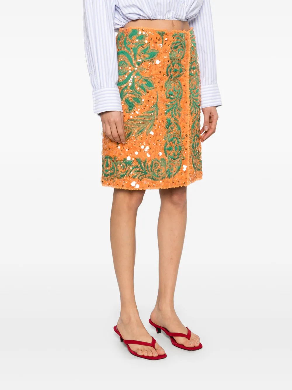 ETRO Mini-rok met pailletten Oranje