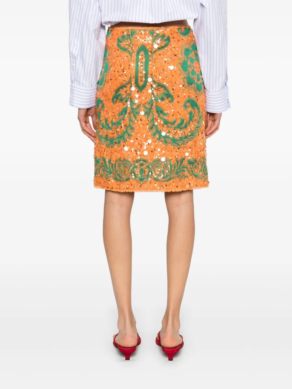 ETRO Mini-rok met pailletten Oranje