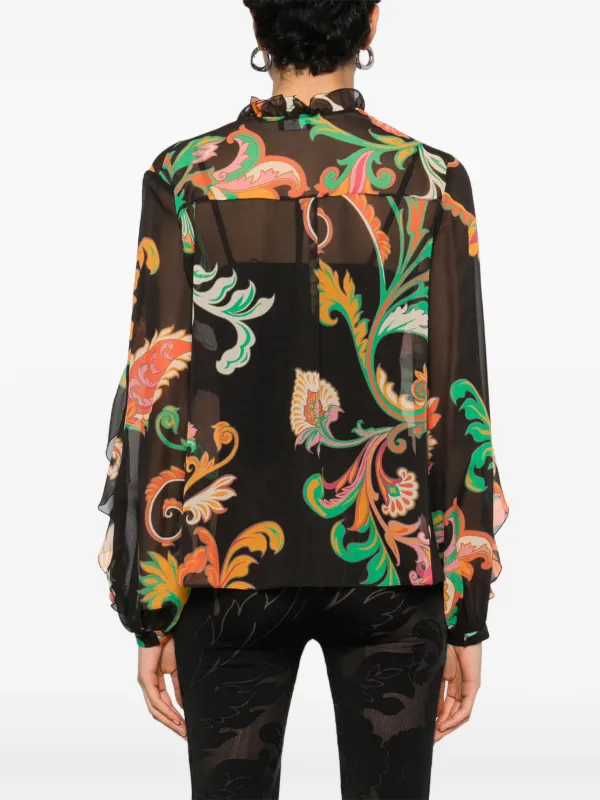 ETRO シルクブラウス | ブラック | FARFETCH JP