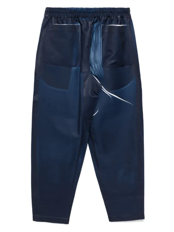 Comme Des Garçons Shirt denim-print Trousers | Blue | FARFETCH