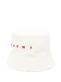 Marni logo-embroidered bucket hat - Neutrals