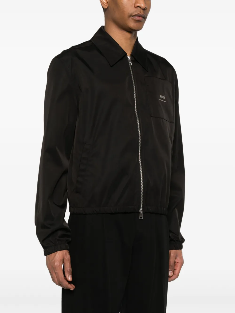 AMI Paris Bomberjack met logo Zwart