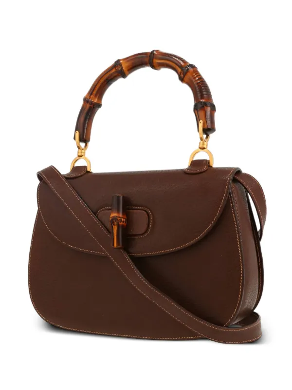 Gucci Pre-Owned Bamboo Shoulder Bag Brown FARFETCH IN
